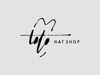 Toto hat shop design gent handdrawn hat human illustration ink letters logo man pen portret store