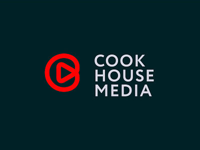 Cook house media button c cook design icon logo mark media minimal monogram motion play red russia video