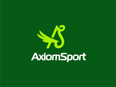 Axiom Sport as design equipment fly identity logo mark monogram shop speed sport sport logo store wing