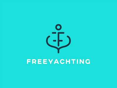 Free Yachting ancor design f free logo mark minimal monogram russia sea ship sport y yachting