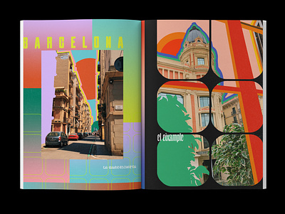 Barcelona Layout colorful design editorial illustration layout photography travel typography