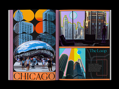 Chicago colorful design editorial illustration layout photography travel typography