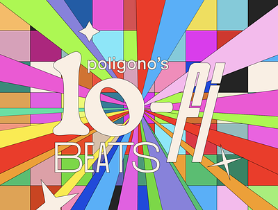 Poligono's Lo-Fi Beats colorful design illustration layout lofi music retro spotify type typography