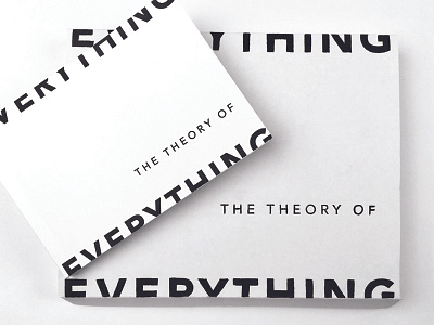 The Theory of Everything graphic design packaging print publication typography