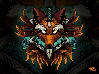 The Wolf Death art artwork digital mask skull vector wolf