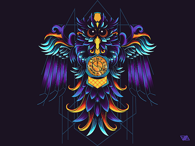 Geometric Owl animal bird classic colorfull digitalart illustration owl vector