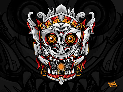 Robotic Barong ( The Culture ) apparel art artwork bali barong clothing culture cyborg detail illustration leak logo mask poster robot tshirt vector