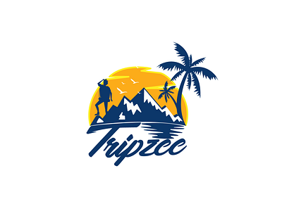 Tripzee design illustration logo sunset logo t shirt template travel traveller travelling travelling logo