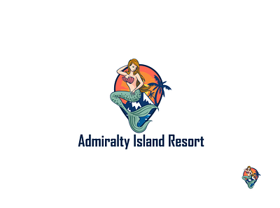 Island Resort Logo art branding clean design flat island island logo logo redesign resort resort logo restaurant typography vector