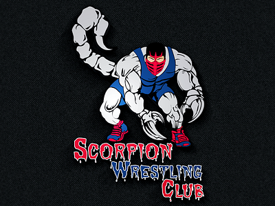 Scorpion Wrestling Club abstract animation app art blue branding clean design flat icon illustration illustrator logo scorpion sports t shirt typography vector website wrestling