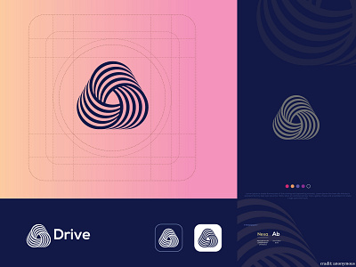 Drive logo Presentation 3d logo abstract logo brand identity branding and identity branding concept branding design company brand logo company logo grid logo illustration logo logo design logodesign minimalist logo minimalist logo design natural logo trendy logo typhography ui unused