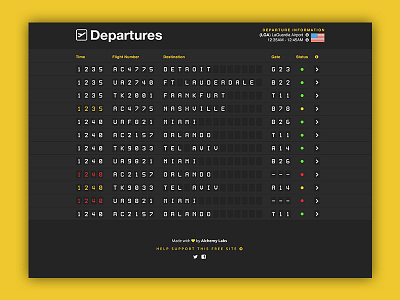 Departures - Airport Flipboard travel ui design ux design