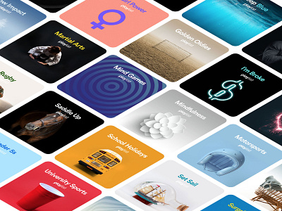 PlaySport - 'Playlist' UI Cards app cards design design ui ui cards visual design