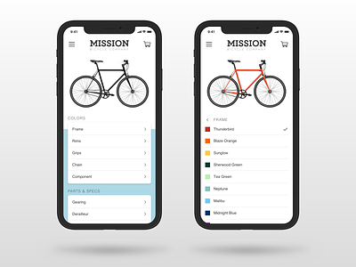 Daily ui 033 - Customize product 033 bike daily ui mission bicycle company product customization