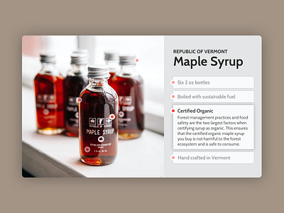 Daily ui 095 - Product tour 094 daily ui maple syrup product tour