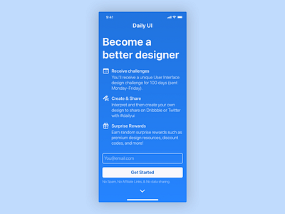 Daily ui 100 - Redesign daily UI landing page 100 daily ui