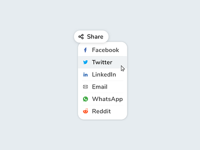Daily ui 110 - Social share remix 010 daily ui email facebook linkedin reddit social share twitter whatsapp