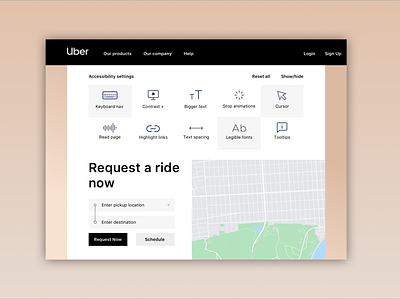 Daily ui 007 - Settings accessibility daily ui daily ui 007 dailyui settings uber