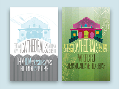 Poster for Cathedrals #3 & #4 cathedrals drew grow elk boar goldfinch paper bird pollens shenandoah davis