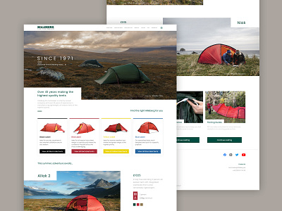 HILLIBERG HOMEPAGE 1 DRIBBLE brand ecommerce homepage interface mockup outdoor shop ui uidesign uiux