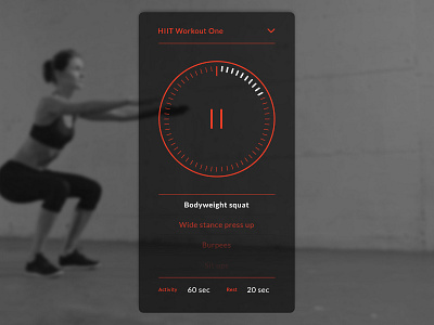Fitness App - Exercise timer app interface mobile timer ui