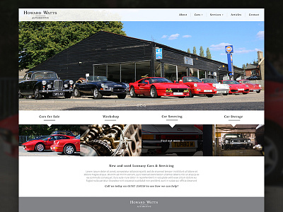 Howard Watts Homepage car homepage interface ui ux web design website