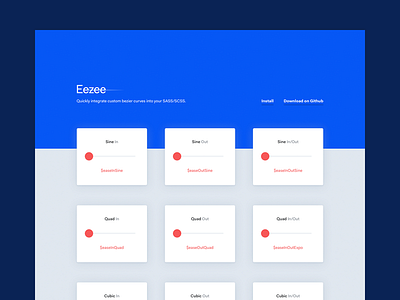 Eezee — Easing Library for SASS/SCSS animation design development easing fakt interface prototype sass tool ui website