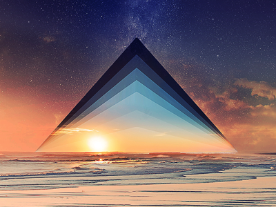 Skylines — Digital Illustration digital horizon illustration lines ocean photomanipulation shapes skyline triangle wallpaper waves