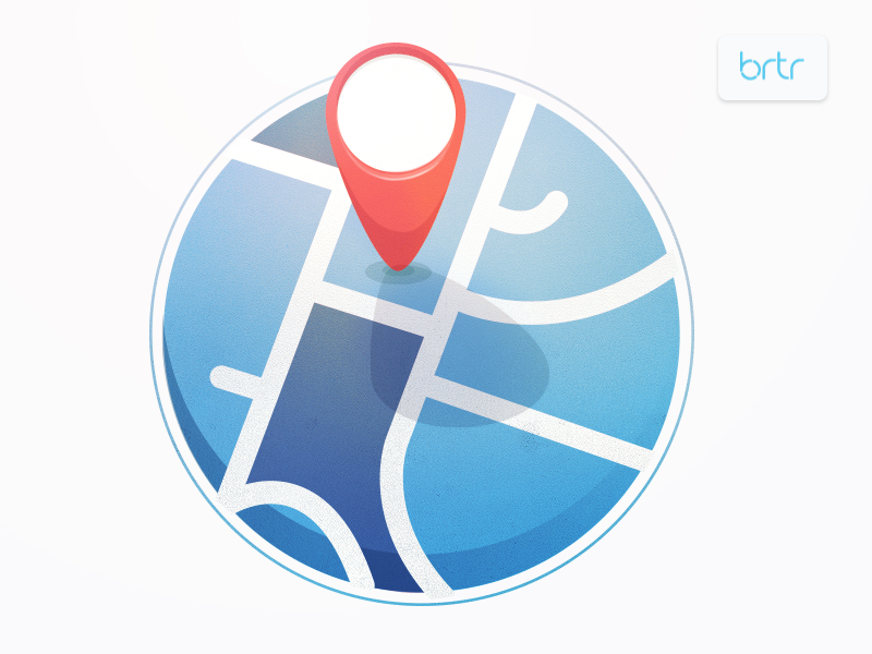 'Where You Work' Brtr Badge badge icon location map maps pin road shadow steet website icon where work