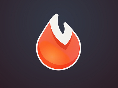 A Little Flamed circle fire flame geometric glow heat logo