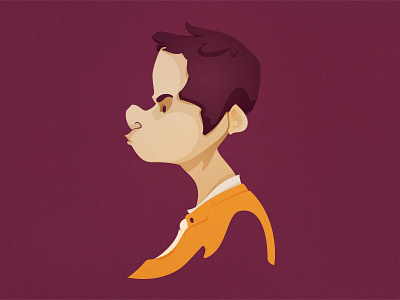 Grumpy Mauve Man angry character character design grumpy illustration man orange portrait profile purple sad vectors