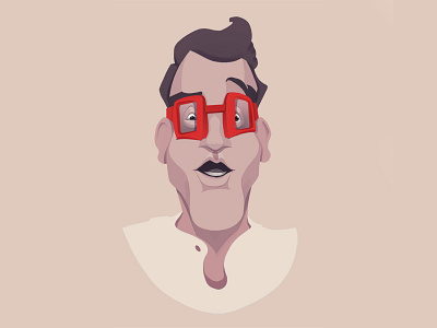 Mr. Rose-Tinted Glasses character character design expression face glasses man portrait red rose tinted surprise vectors