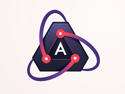 Atomic Angular angular atoms badge code coding dynamic education fly icon redux spin triangle