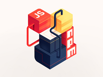 JS Packages & NPM Piping badge boxes code cubes development javascript npm packages pipes piping system transport