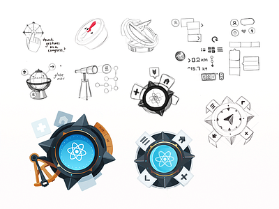 Journey Through the React Sketches badge coding compass course direction draft equipment journey navigation react sketch tools