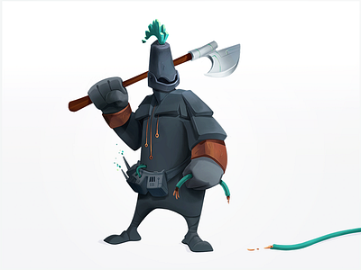 Black Helmet Hacker armour axe black hat chop criminal cybersecurity hack hacker knight warrior weapon wires