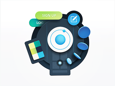 Styling Ionic atom badge buttons code coding color palette course icons ionic physics ui styles web development