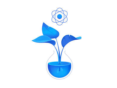 Pure React Plant beaker code coding course developers glass leaves plant programming pure purity react science tech