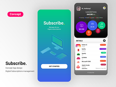 Subscribe. App Design Concept android app app design ios ux