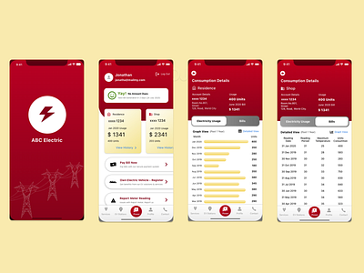 Electricity Consumption App POC app design ios ui ux