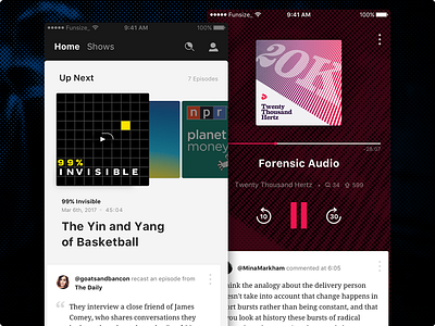 Banter - iOS design funsize ios listening mobile playback podcast podcasting ui