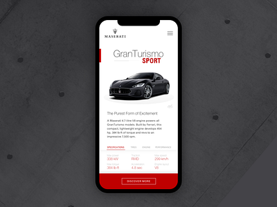 Maserati Mobile UI Concept app app concept appdesign cars design mobile mobile app design mobileapp mobileui mobileux typography ui ui desgin ux