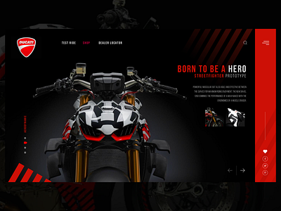 Ducati UI Concept 2 concept motorcycle ui ui concept ui design uiux ux desgin ux design website website ui