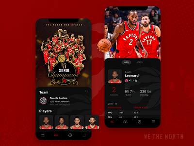 NBA Champs Mobile UI Concept app design basketball mobile app mobile design mobile ui nba ui deisgn ui design uiux ux desgin wethenorth