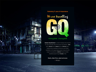 Golden Quadrilateral road trip poster facebook iphone mobile poster visual design