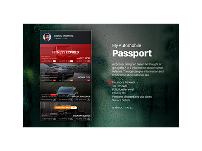 Automobile Passport aplication automotive design iphone photoshop ui ux visual design