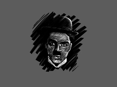 Chaplin art artwork brush brushpen chaplin character design characterdesign face freehand drawing photoshop portrait visual design