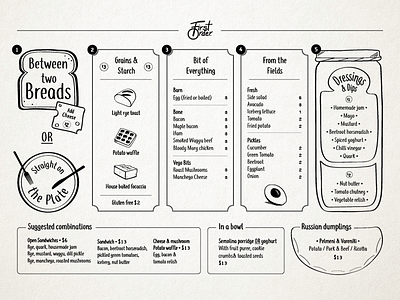 Cafe Menu cafe food grid illustrate illustrator menu
