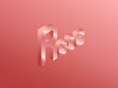 Rose (Isometric Type) font graphic hexgrid illustrator isometric texture typography