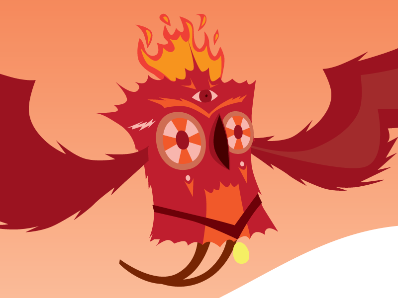 Beginning phoenix vector illustration bird fire